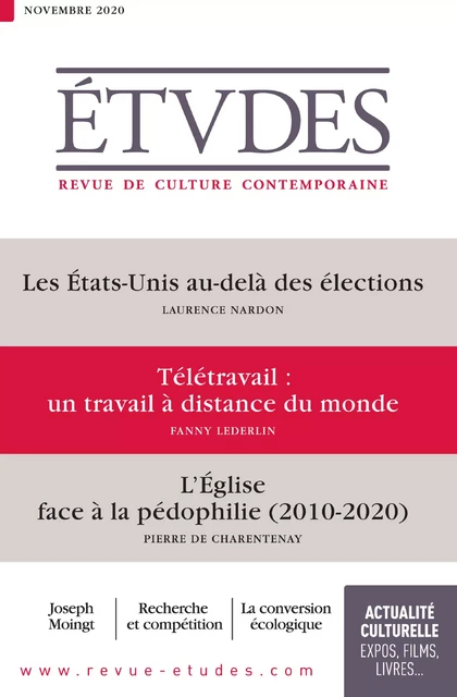 Revue Etudes : Télétravail, à distance du monde - par Fanny Lederlin - Collectif Auteur - Revue Études