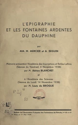 L'épigraphie et les fontaines ardentes du Dauphiné