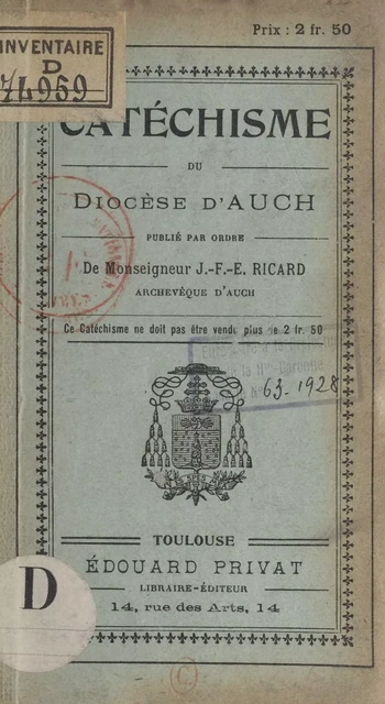 Catéchisme du diocèse d'Auch -  Archevêché Auch - FeniXX réédition numérique