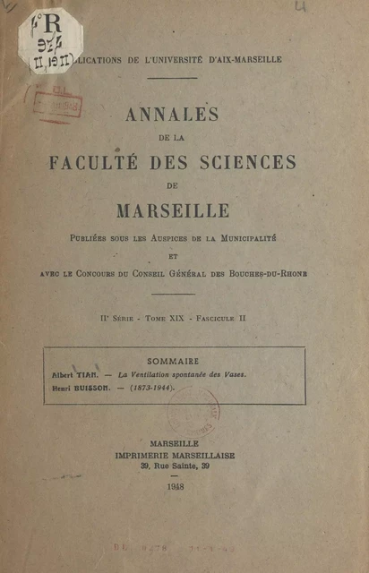 La ventilation spontanée des vases - Pierre Rouard, Albert Tian - FeniXX réédition numérique