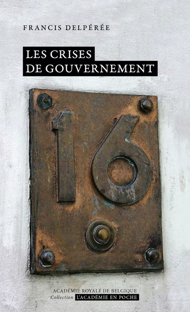 Les crises de gouvernement - Francis Delpérée - Académie royale de Belgique