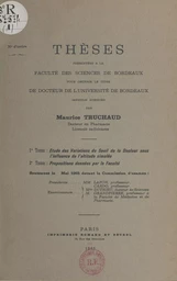 Étude des variations du seuil de la douleur sous l'influence de l'altitude simulée