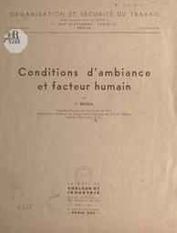 Conditions d'ambiance et facteur humain