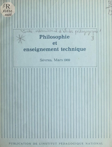 Philosophie et enseignement technique -  Anonyme - FeniXX réédition numérique