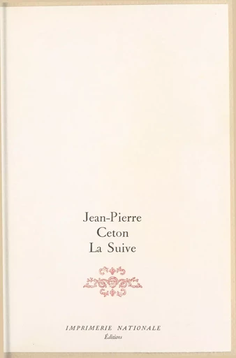 La Suive - Jean-Pierre Ceton - FeniXX réédition numérique