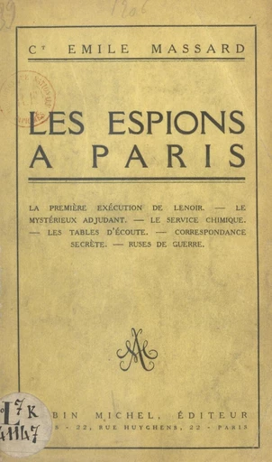 Les espions à Paris - Émile Massard - FeniXX réédition numérique