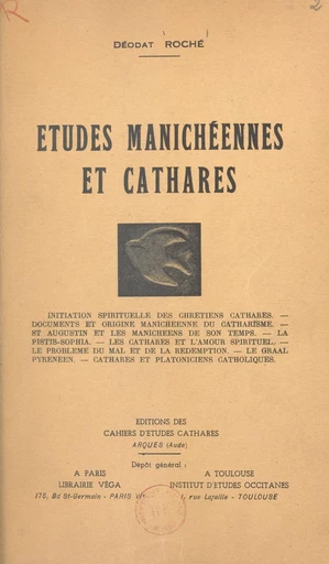 Études manichéennes et cathares - Déodat Roché - FeniXX réédition numérique