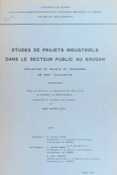 Études de projets industriels dans le secteur public au Soudan