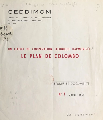 Un effort de coopération technique harmonisé -  CEDDIMOM - FeniXX réédition numérique