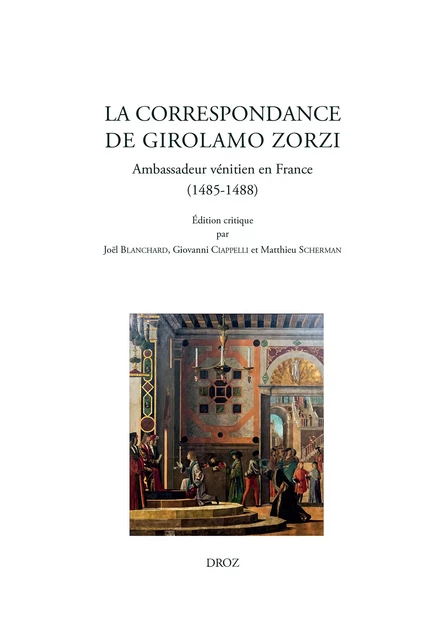 La correspondance de Girolamo Zorzi -  - Librairie Droz