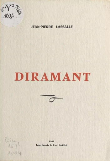 Diramant - Jean-Pierre Lassalle - FeniXX réédition numérique