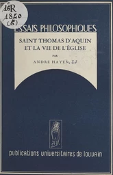 Saint Thomas d'Aquin et la vie de l'Église