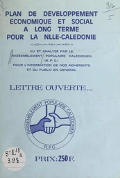 Plan de développement économique et social à long terme pour la Nouvelle-Calédonie