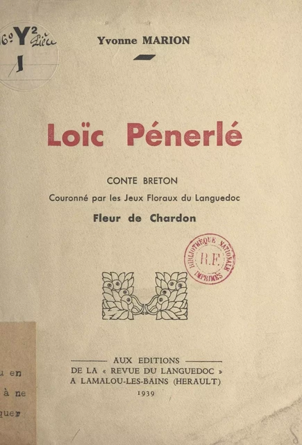 Loïc Pénerlé, conte breton - Yvonne Marion - FeniXX réédition numérique