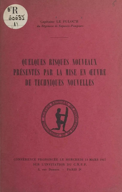 Quelques risques nouveaux présentés par la mise en œuvre de techniques nouvelles - Jean Le Puloc'h - FeniXX réédition numérique