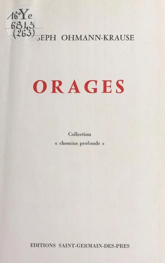 Orages - Joseph Ohmann-Krause - FeniXX réédition numérique