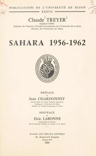 Sahara 1956-1962 - Claude Treyer - FeniXX réédition numérique