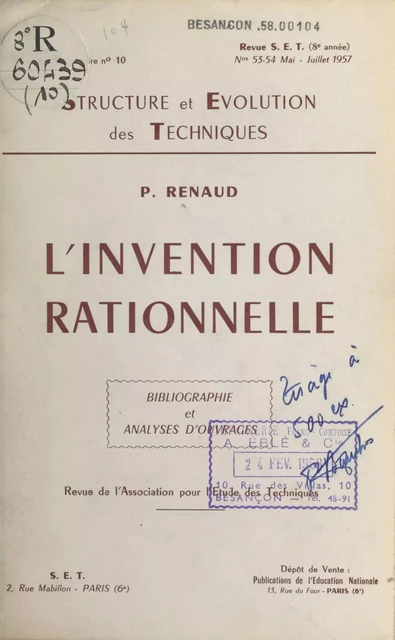 L'invention rationnelle - Paul Renaud - FeniXX réédition numérique