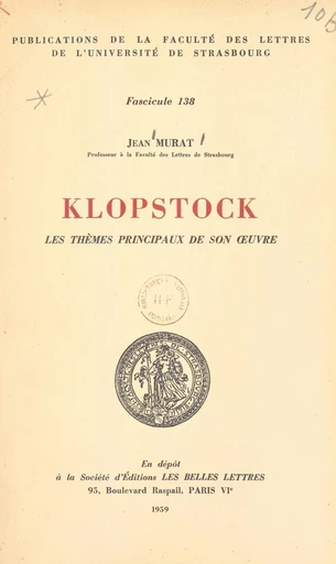 Klopstock - Jean Murat - FeniXX réédition numérique