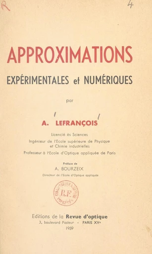 Approximations expérimentales et numériques - André Lefrançois - FeniXX réédition numérique