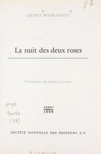 La nuit des deux roses - Léonce Bourliaguet - FeniXX réédition numérique