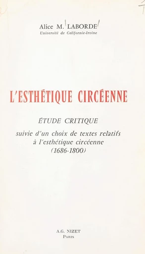 L'esthétique circéenne - Alice M. Laborde - FeniXX réédition numérique