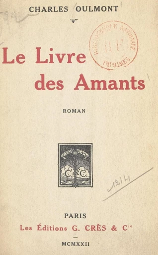 Le livre des amants - Charles Oulmont - FeniXX réédition numérique