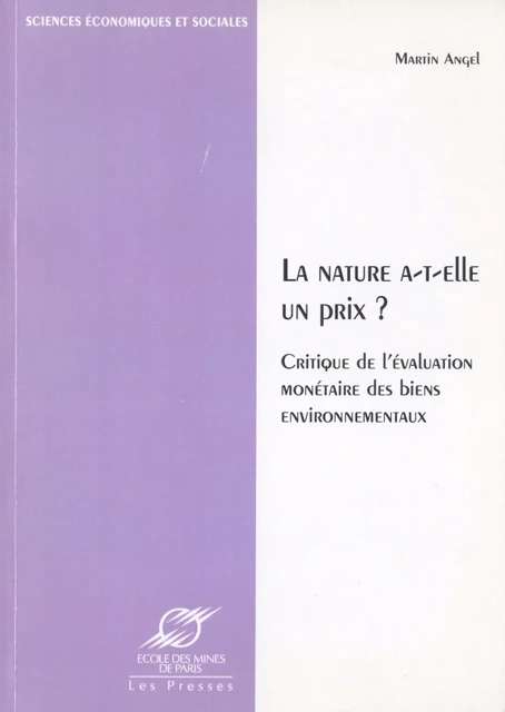 La nature a-t-elle un prix ? - Martin Angel - Presses des Mines via OpenEdition