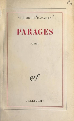 Parages - Théodore Cazaban - FeniXX réédition numérique