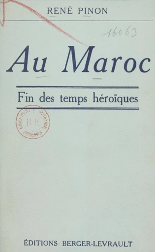 Au Maroc - René Pinon - FeniXX réédition numérique