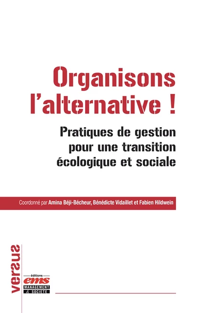 Organisons l'alternative ! - Amina Béji-Bécheur, Bénédicte Vidaillet, Fabien Hildwein - Éditions EMS