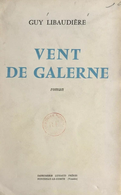 Vent de Galerne - Guy Libaudière - FeniXX réédition numérique