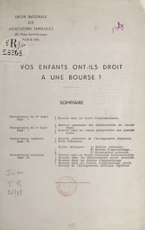 Vos enfants ont-ils droit à une bourse ?