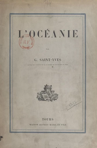 L'Océanie - Georges Saint-Yves - FeniXX réédition numérique