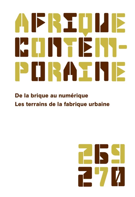 Afrique contemporaine n° 269-270 -  Collectif - Revues De Boeck Supérieur