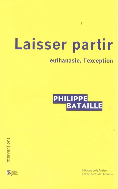 Laisser partir - Philippe Bataille - Éditions de la Maison des sciences de l’homme