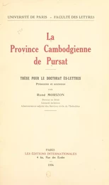 La province cambodgienne de Pursat