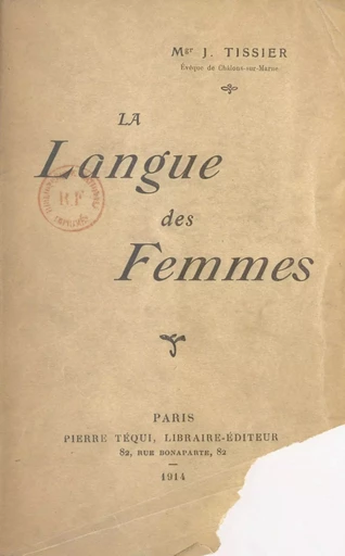 La langue des femmes - Joseph-Marie Tissier - FeniXX réédition numérique