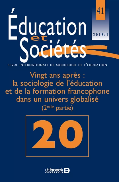 Éducation et sociétés -  Collectif - Revues De Boeck Supérieur