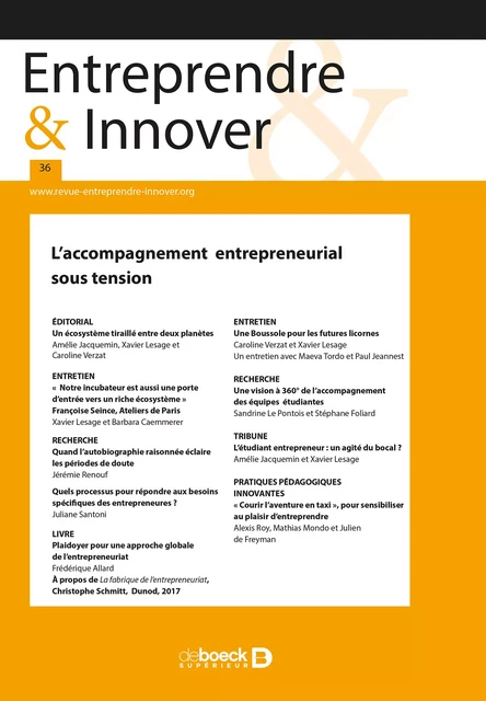 Entreprendre & Innover -  Collectif - Revues De Boeck Supérieur