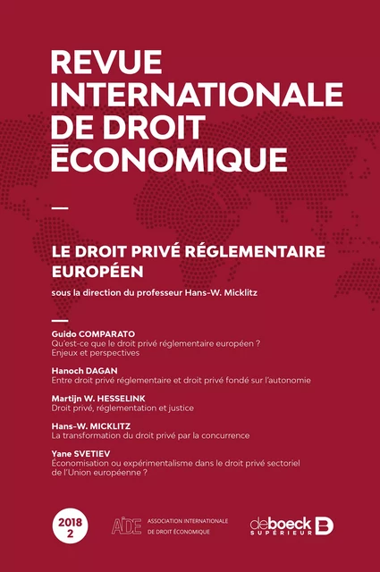 Revue internationale de droit économique -  Collectif - Revues De Boeck Supérieur