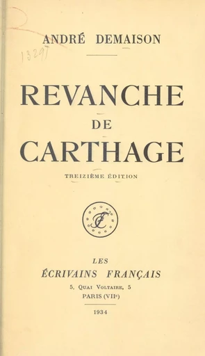 Revanche de Carthage - André Demaison - FeniXX réédition numérique