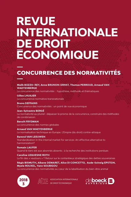 Revue internationale de droit économique -  Collectif - Revues De Boeck Supérieur