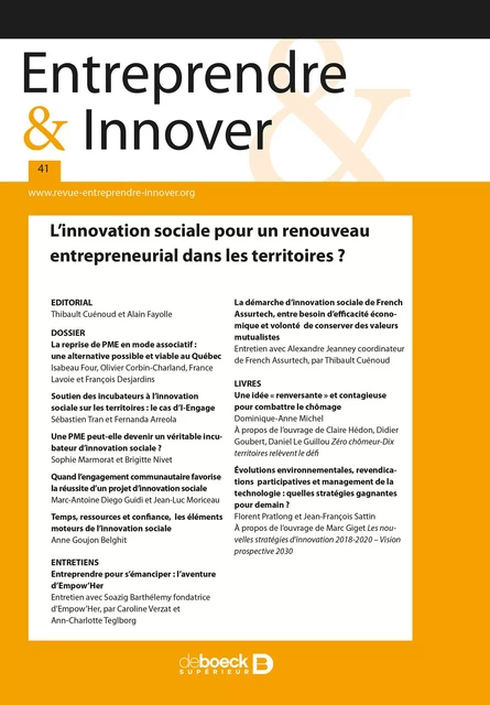 Entreprendre & Innover -  Collectif - Revues De Boeck Supérieur