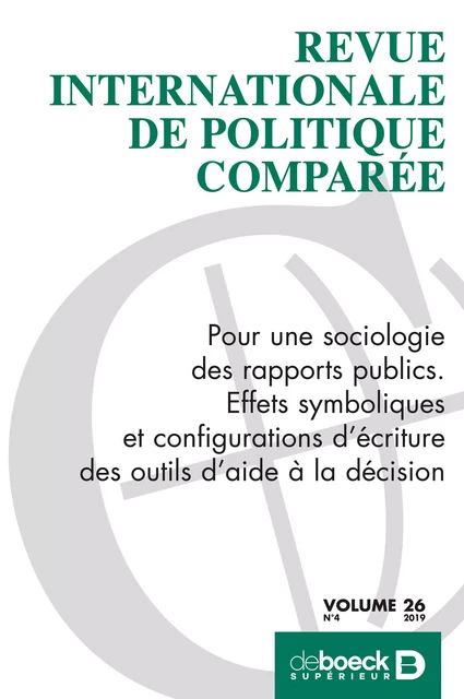 Revue internationale de politique comparée -  Collectif - Revues De Boeck Supérieur