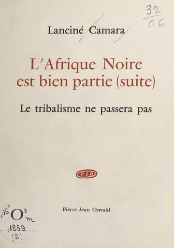 L'Afrique noire est bien partie (2) - Lanciné Camara - FeniXX réédition numérique