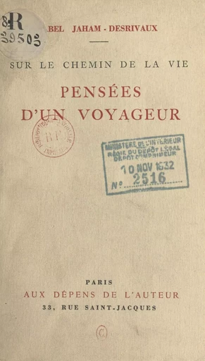 Pensées d'un voyageur - Abel Jaham-Desrivaux - FeniXX réédition numérique