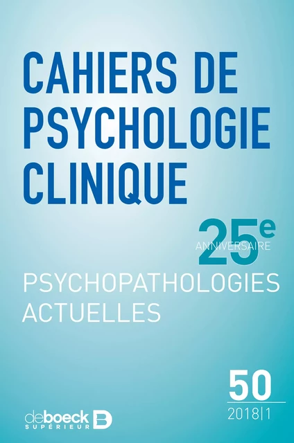 Cahiers de psychologie clinique -  Collectif - Revues De Boeck Supérieur