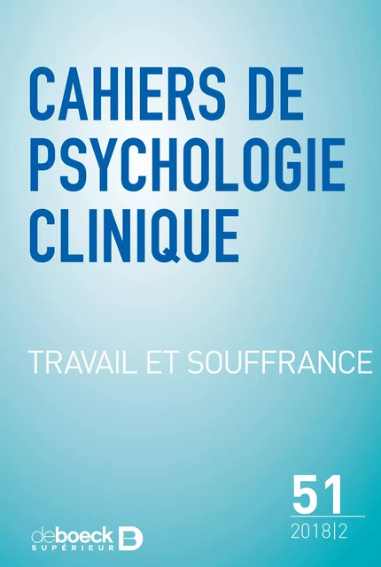 Cahiers de psychologie clinique -  Collectif - Revues De Boeck Supérieur