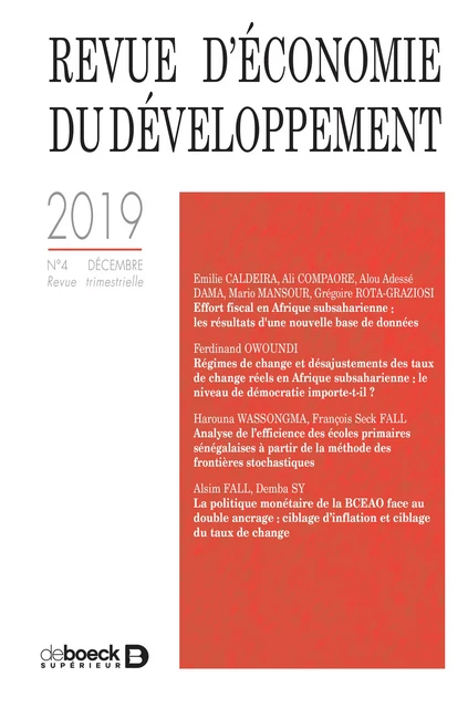 Revue d'économie du développement -  Collectif - Revues De Boeck Supérieur